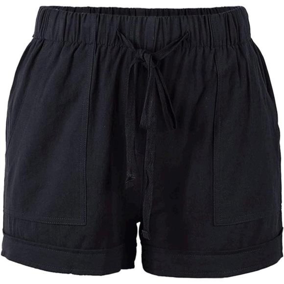 Womens Comfy Drawstring Casual Elastic Waist Pocketed Shorts - Picture 2 of 5